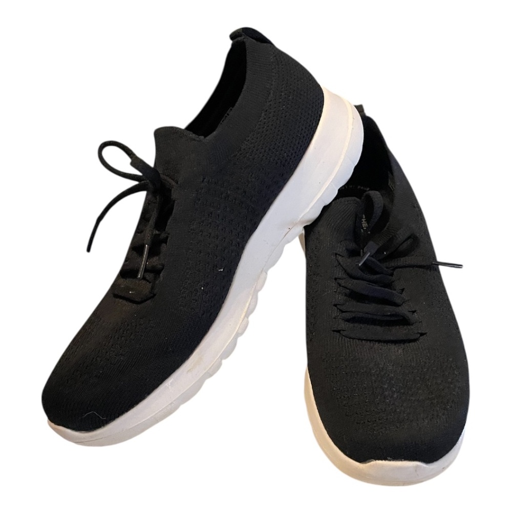 Skechers Black Knit Slip-On Sneakers with White Outsole